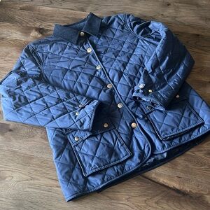 American Living Quilted Navy Women’s Jacket XL Button Up Corduroy Collar